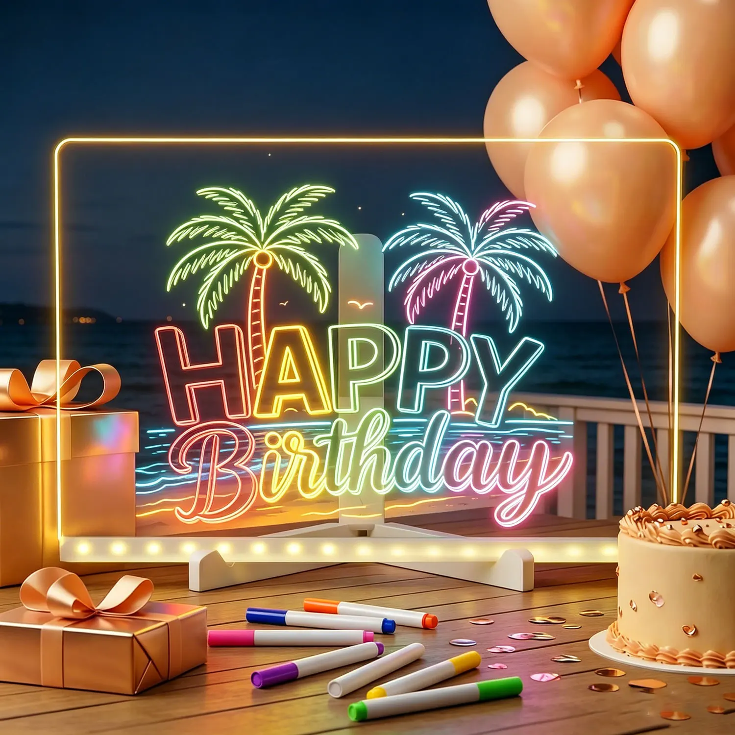 quadro-de-mensagens-rewording-criativo-com-prancheta-transparente-7-canetas-coloridas-adequadas-para-monitores-escolares-e-bancadas-domesticas