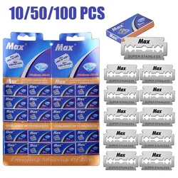 10/50/100 PCS Stainless steel razor blade old-fashioned manual double-sided razor blade hairdressing barber shop tools