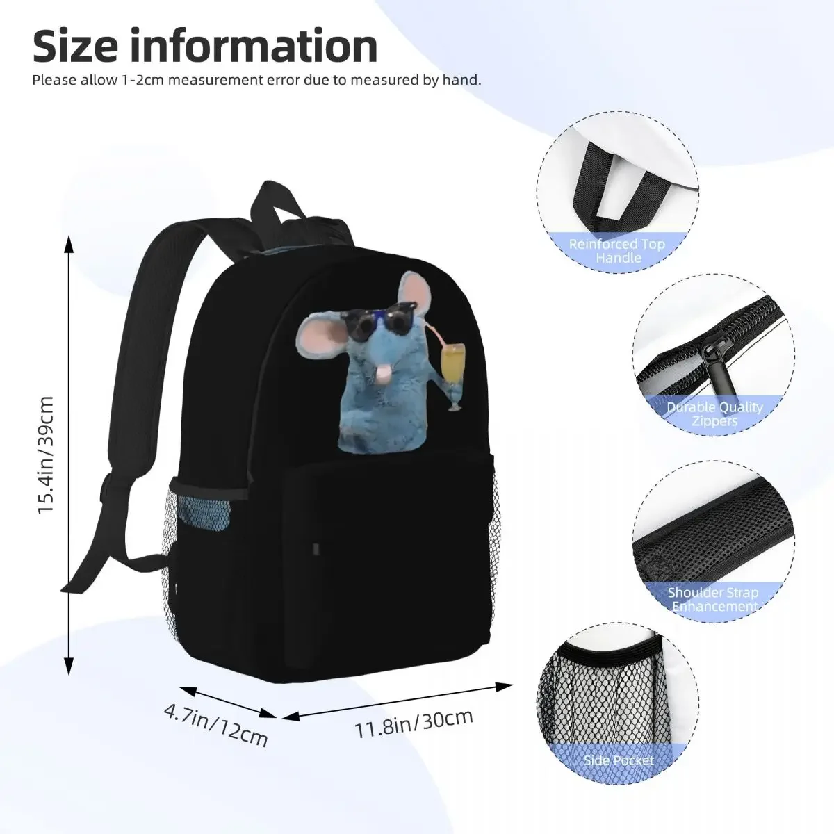 Cool Tutter The Mouse Backpacks Teenager Bookbag Fashion Students School Bags Laptop Rucksack Shoulder Bag Large Capacity