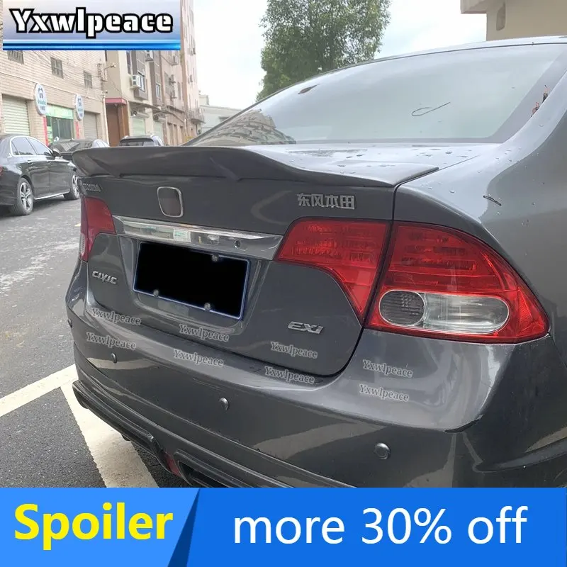 

For Honda Civic 2006 2007 2008 2009 2010 2011 Spoiler ABS Material Primer Color Car Rear Trunk Lip Wing Spoiler