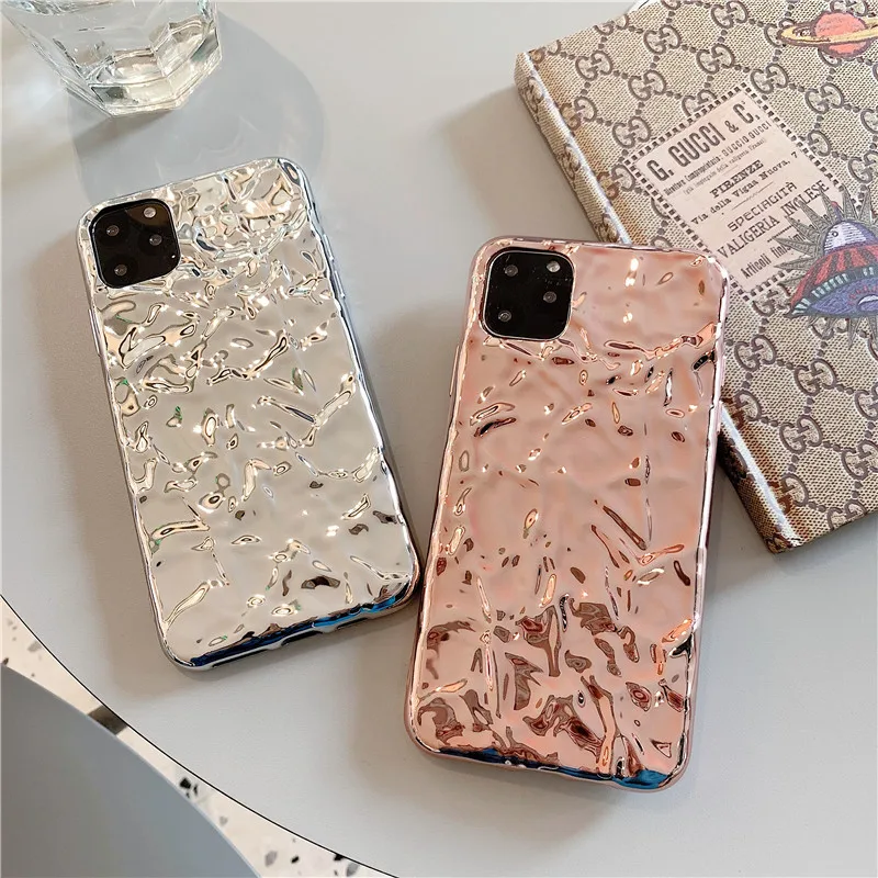 

2022 New Ins Net Red Avant-Garde Creative Personality Metal Texture Tin Foil Origami Soft Case for Iphone14 Promax Huawei Mate40