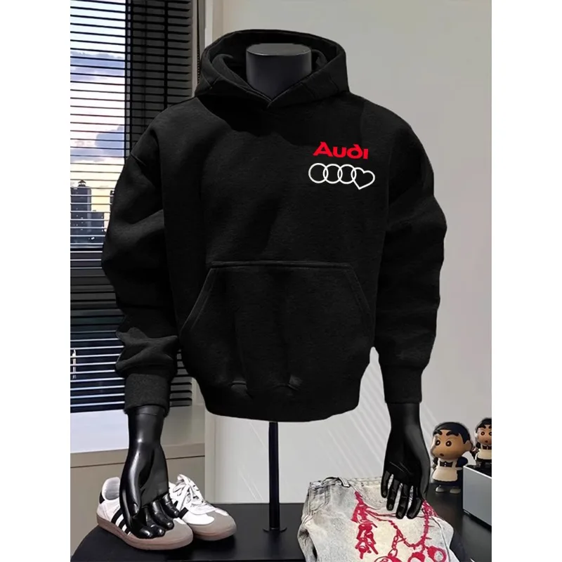 

Exclusive Design of Audi Autumn/winter Hoodie for Couples, Harajuku Y2k Long Sleeved Top, Casual Car Enthusiast Gathering Outfit