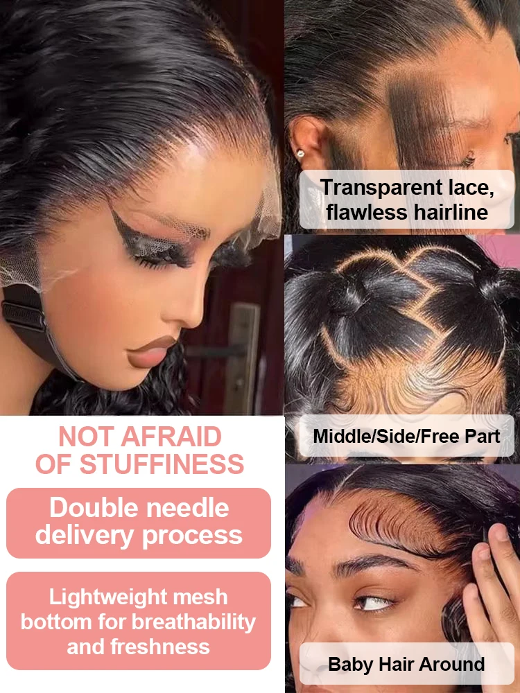 46 Inch Deep Wave Lace Frontal Wig 13x4 13x6 360 Hd Curly Human Hair Lace Front Wigs For Women Water Wave Pre Plucked Lace Wigs