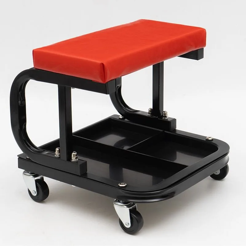Rolling Mechanic Stool for Car Detailing, Storage Seat for Polishing Repair