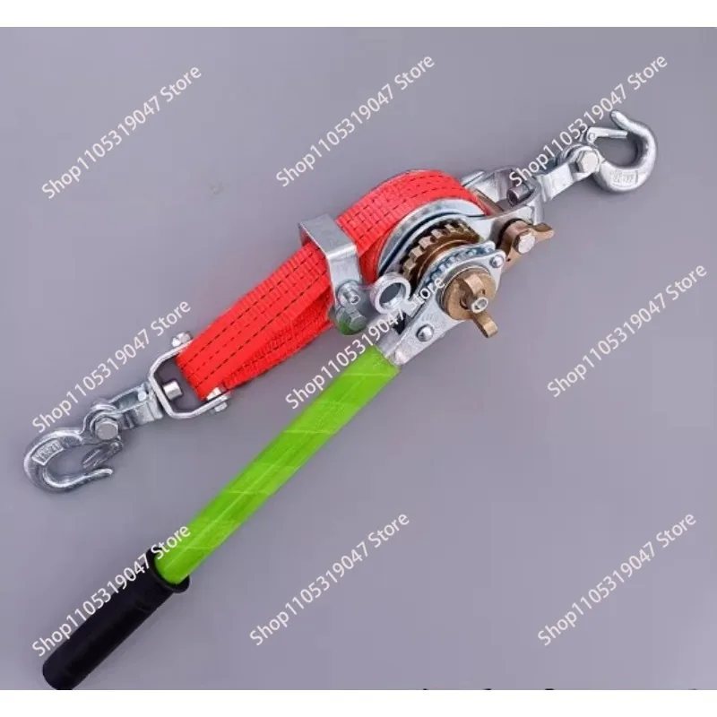2 Ton 2 Meters Ratchet Hand Puller with Webbing Strap Wire Cable tightener Tightening Tool Crank Puller