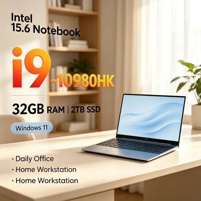 Portable 15.6'' Inch Portable 120Hz Windows 11 Laptop Intel I9-10980HK 32GB RAM 1TB/2TB 5000mAh Battery Operation Notebook