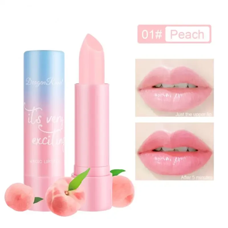 화장품 Temperature Change Color Lip Balm Lipstick Peach Girl Moisturizing Long Lasting Lip Gloss Makeup Lip Care Repair Cosmetic