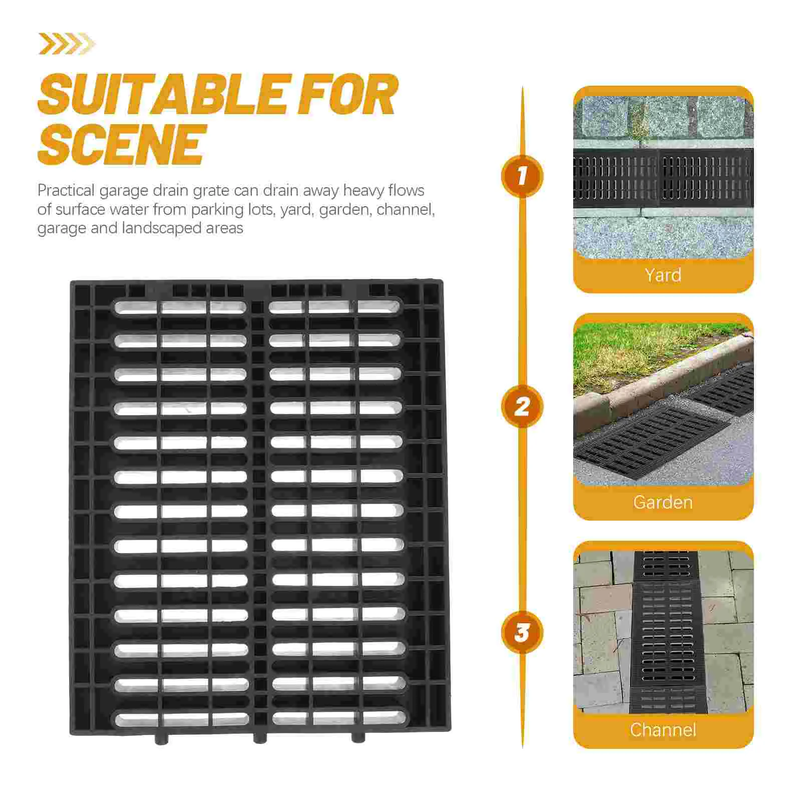 Trench Cover Accessory Outdoor Driveway Drain Sewer Traps Stickers Basement Plastic Grate