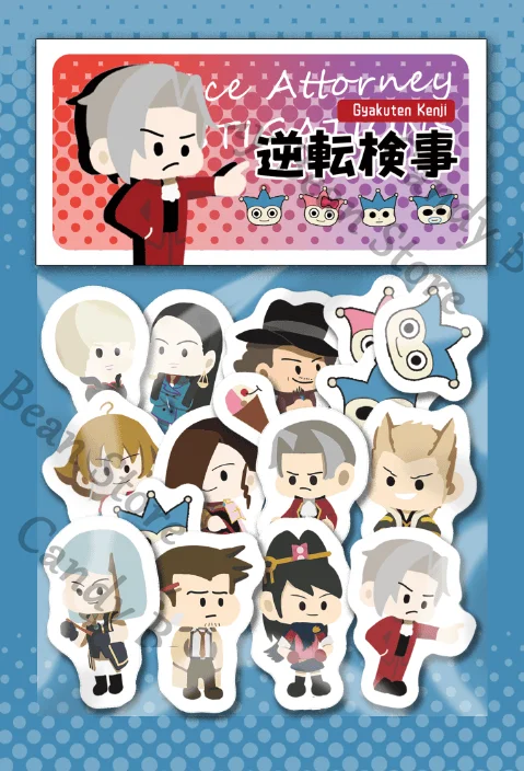 

Anime Ace Attorney Phoenix Wright Miles Edgeworth Shi-Long Lang Cosplay Sticker Pack Cartoon Paster Decals Kohis Stickers Adorn