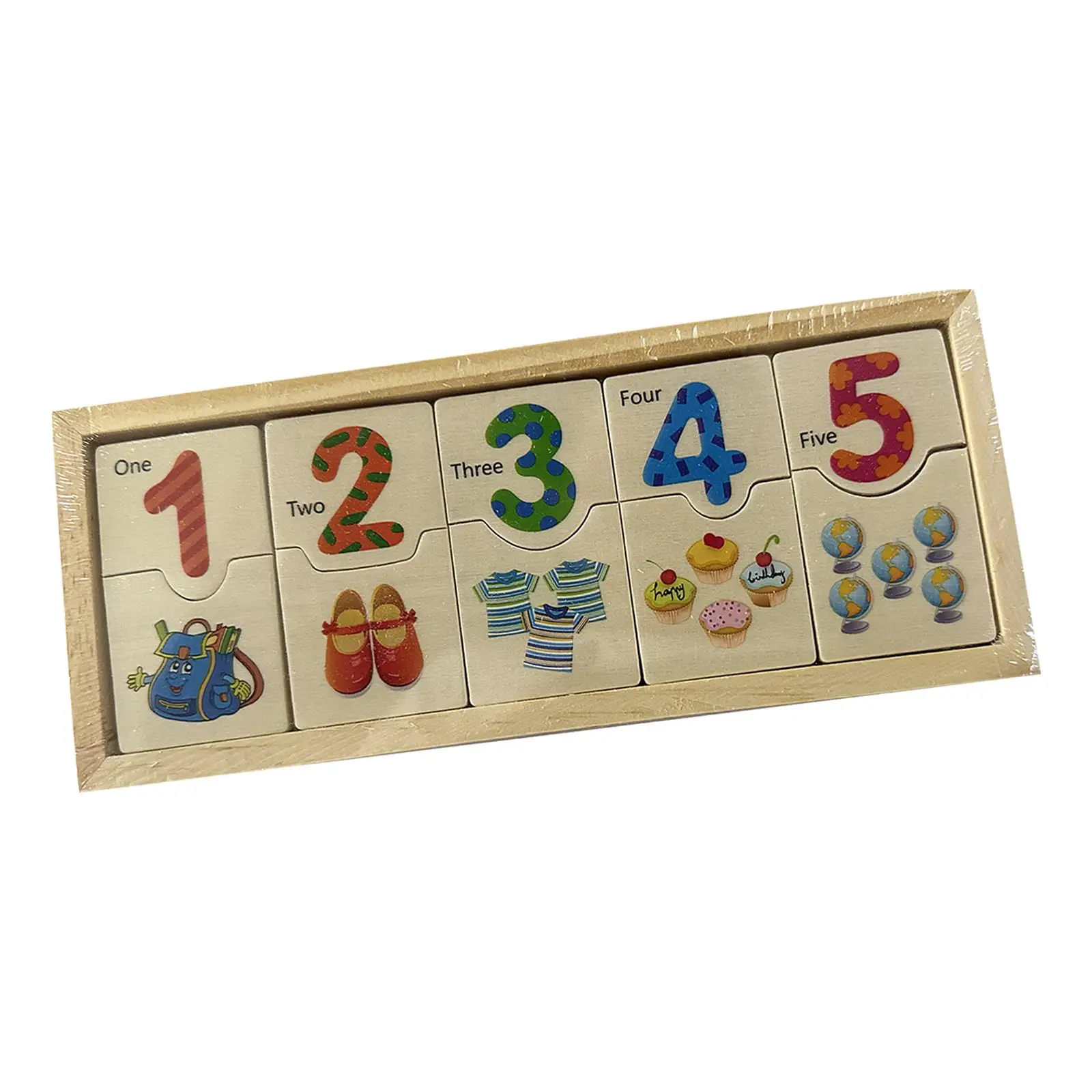 Jeu de mathématiques en bois pour enfants, ensemble de puzzle numéro dos, jouet d'apprentissage