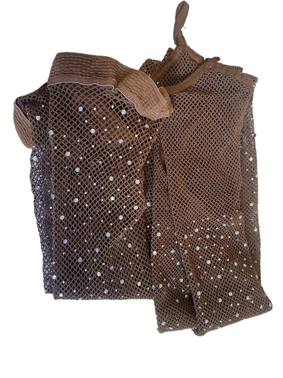 Women Professional Fishnet Rhinstone Tights Ballroom&Latin Dance Hard Yarn Elastic Latin Stockings Pantyhose Open Toes