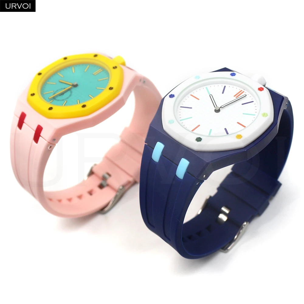 URVOI Gehäuseband für Swatch x AP Royal Pop Taschenuhr, Umbau auf Armbanduhr-Design, Modifikationszubehör, Silikonarmband