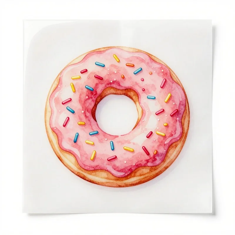Watercolor Donut Heat Transfer Vinyl HTV Iron On Patch DIY Clothing Decal Transfer Film for T-Shirt and Bags for Scrapbooking