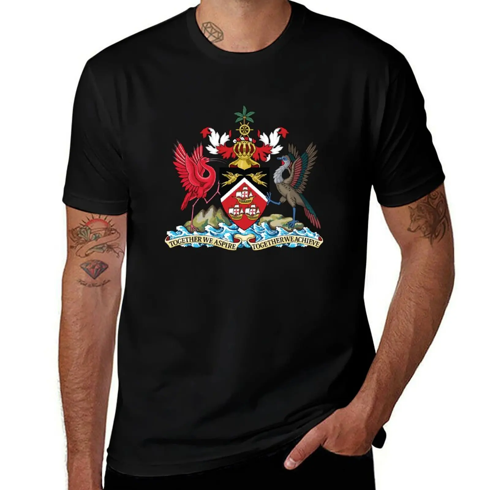 

100% Trinidad Arms cotton t shirts Tobago cotton shirt man t graphic and of Coat t shirts man T-Shirt