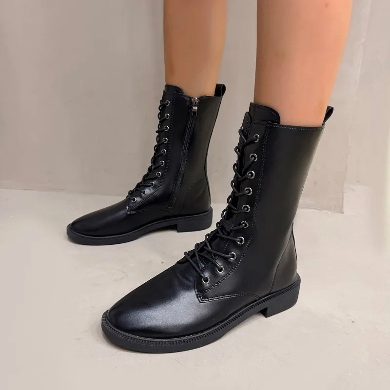 أحذية طويلة جديدة لعام 2025 للنساء أحذية عصرية للركبة أحذية مطاطية ناعمة ذات نعل سميك أحذية عالية للأميرة أحذية شتوية كلاسيكية #3