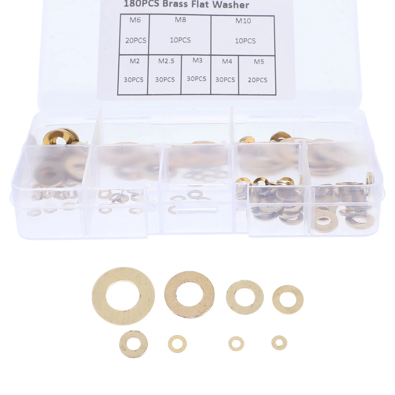 

Copper Flat Washers Set Prevent Loosening M2 M2.5 M3 M4 M5 M6 M8 M10 Practical Flat Washer Kit Metal Washers Washer for Repair
