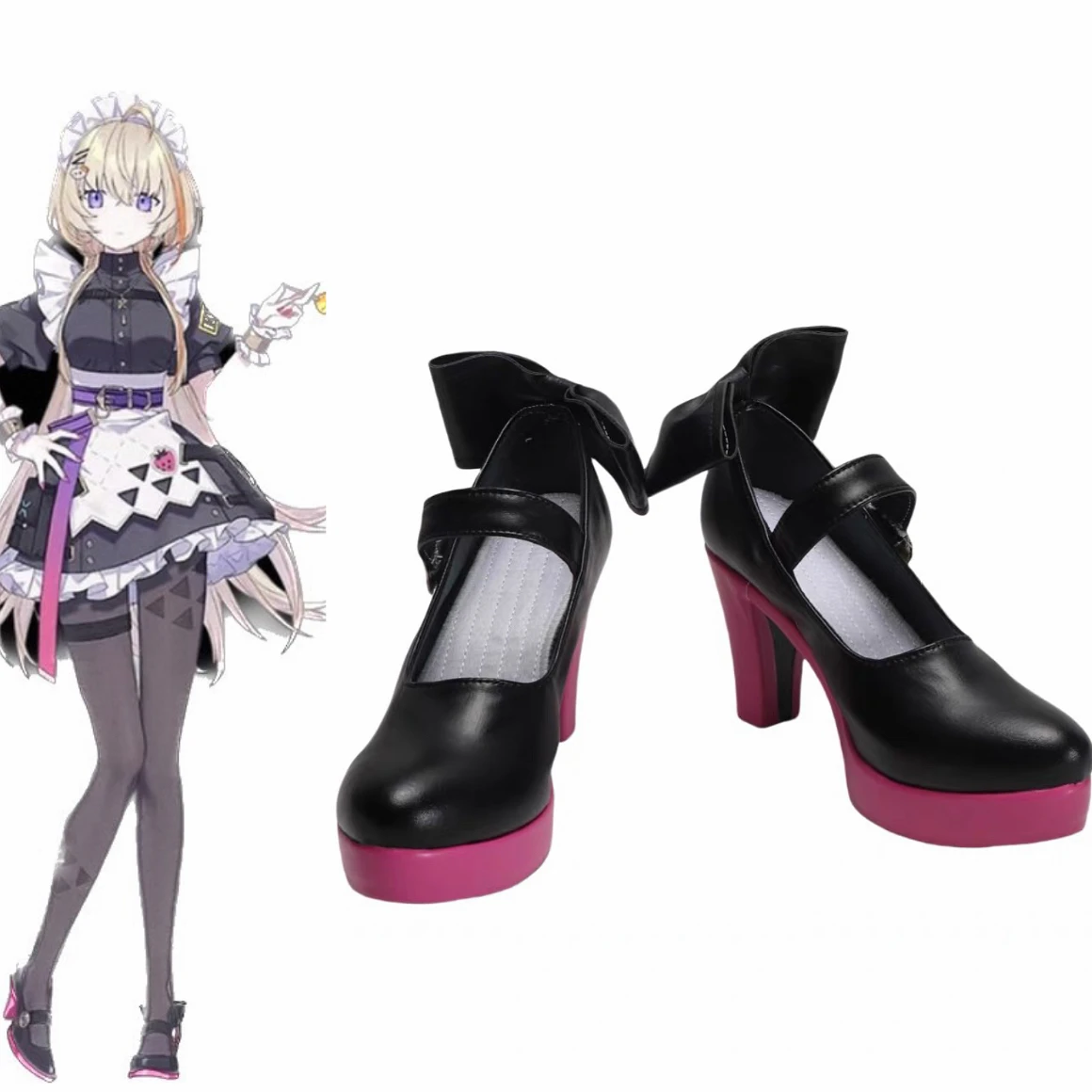 

Nijisanji JP Kana Chan Fura Kanato, транссексуальный наряд горничной, обувь для косплея, Хэллоуин, Рождество