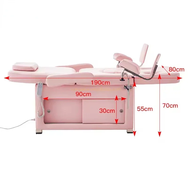 Multifunctional Pink Electric Hospital Bed Gynecological Chair Examination Bed Chair For Woman