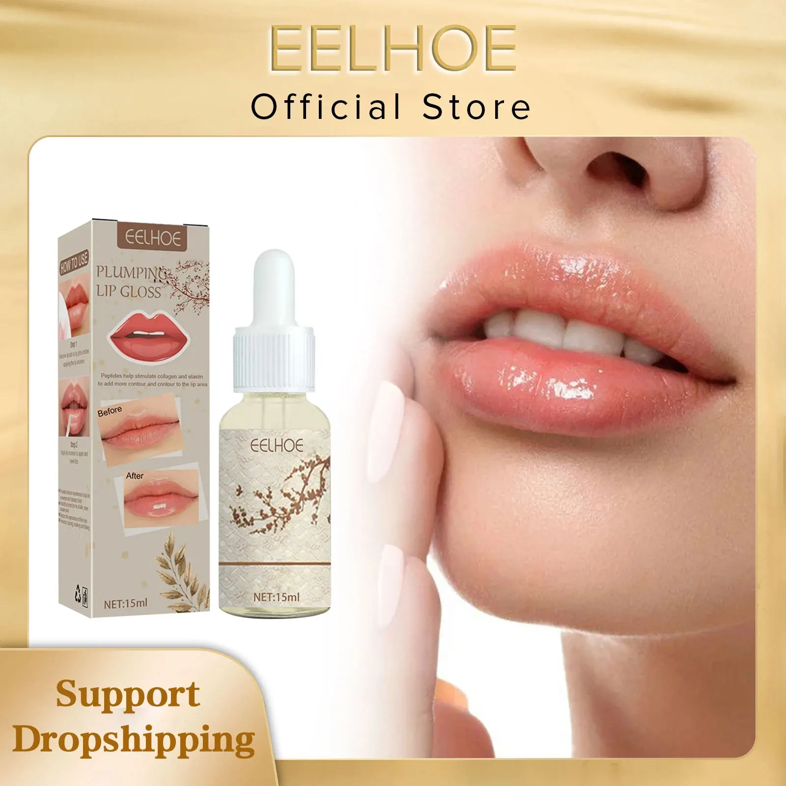 EELHOE Lip Plumper Essential Oil Enhancer Nourishing Fluid Instant Volumizing Moisturizing Sexy Reduce Fine Lines Lip Oil Makeup