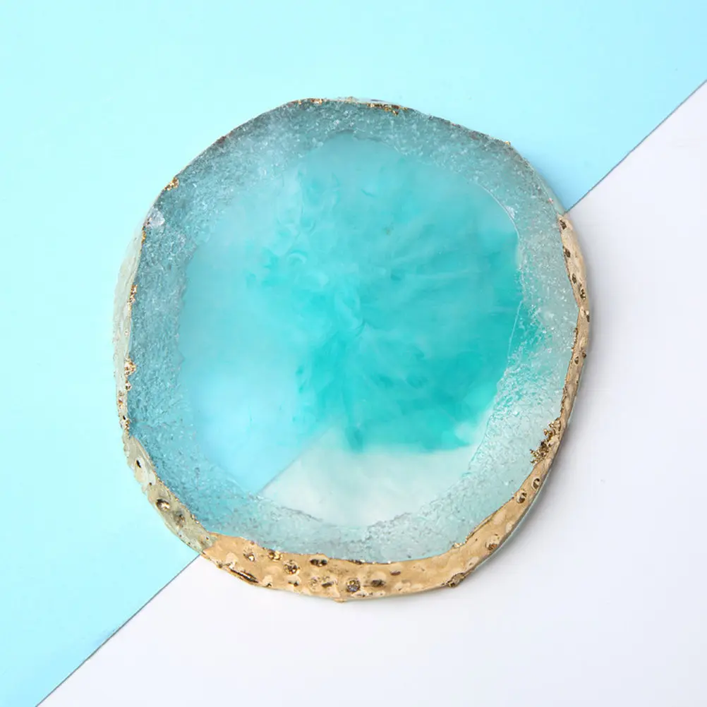 

1pcs Nail Art Resin Palette Agate Design Paint Tray For Pigment Storage Manicure Tool Nail Art Palettes Set