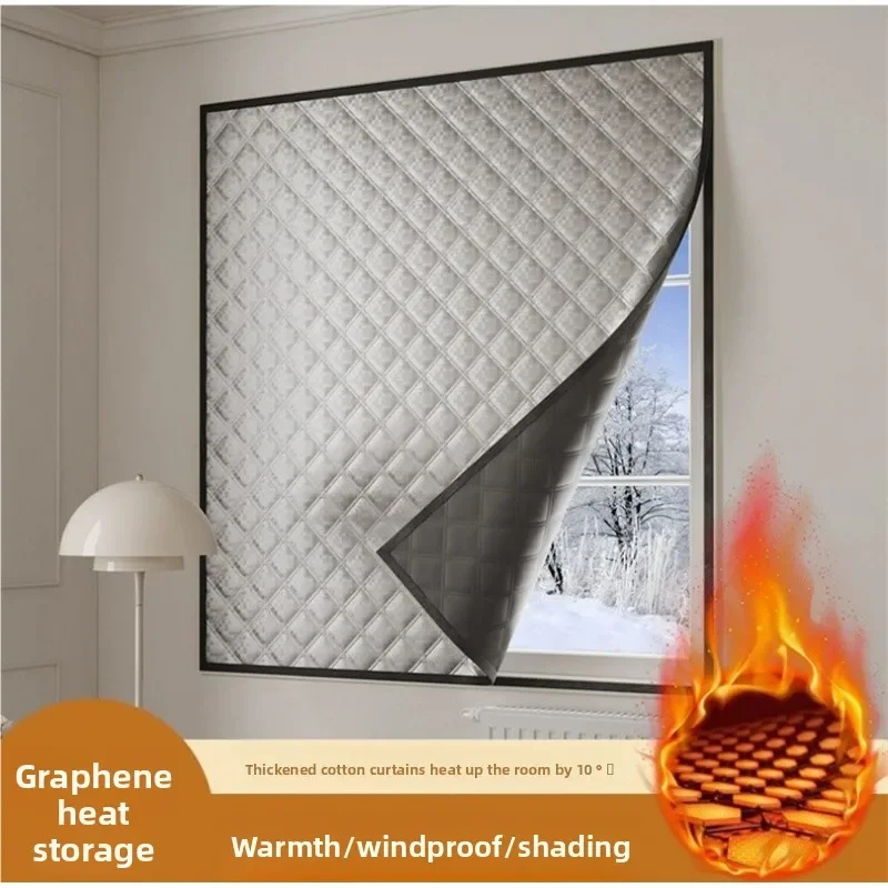 

Winter graphene thermal storage warm curtains, sealed windproof and cold proof windows, bedroom and living room windproof film