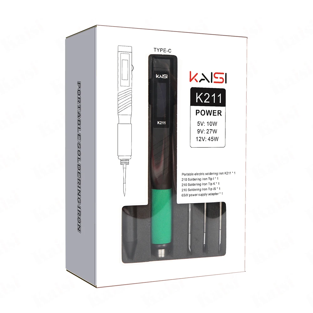 Kaisi K211 Kit saldatore elettrico 65W strumento di riparazione saldatura saldatura stazione di rilavorazione matita di calore intelligente