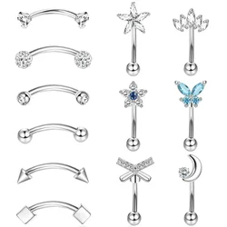 1/11Pcs 16G Eyebrow Rings for Women,Curved Barbell Belly Lip Rings Daith Tragus Cartilage Earring Helix Rook Piercing Jewelry