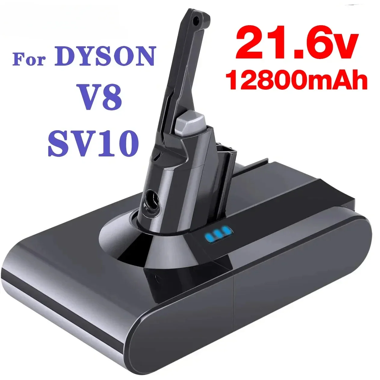 Batería de repuesto para Dyson V8 21,6 V 12,8 Ah 10Ah 8Ah Li-Ion con aspiradora sin cable Dyson V8 Series Absolute Fluffy SV10