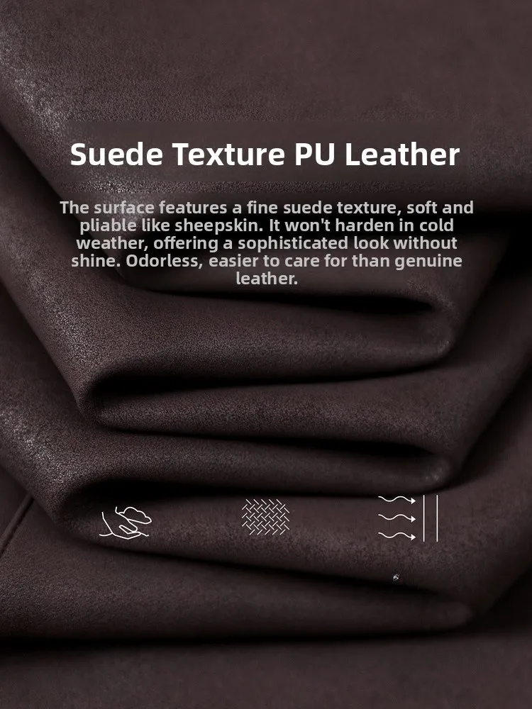 CVANEA High-End Zacht PU Leer Jaet Dames Herfst Winter Warm Recht Uitgesneden Afslanken Bovenkleding Woon-werkverkeer Sle Knoopsluiting