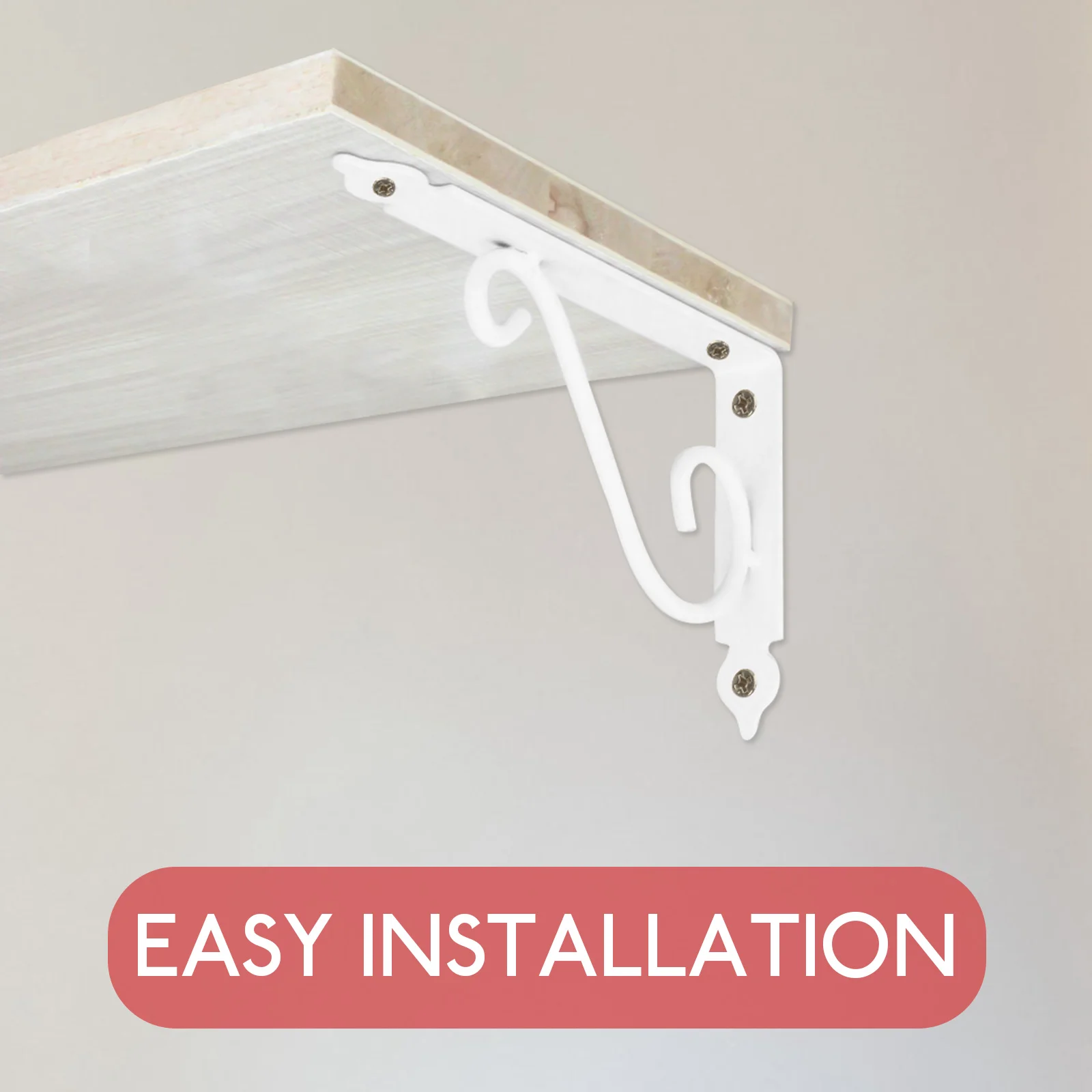 

4 шт. прочные железные настенные кронштейны для полок в цветочном стиле 20x20 см, белые для книжной полки, набор обшивки, коробка, простая установка