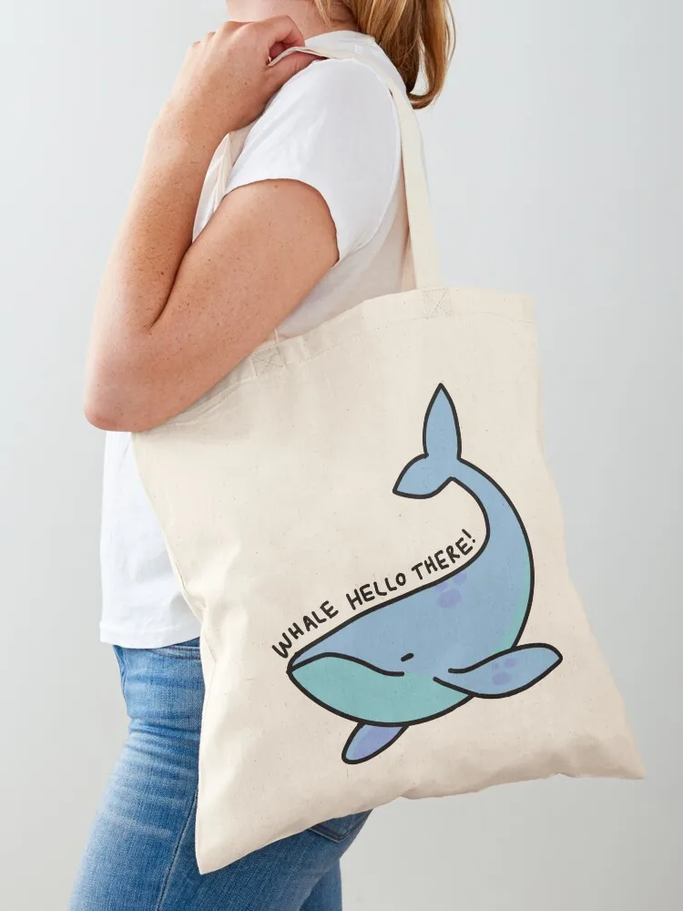 Whale Hello There! Tote Bag shopper bag women bag for beach tote men's