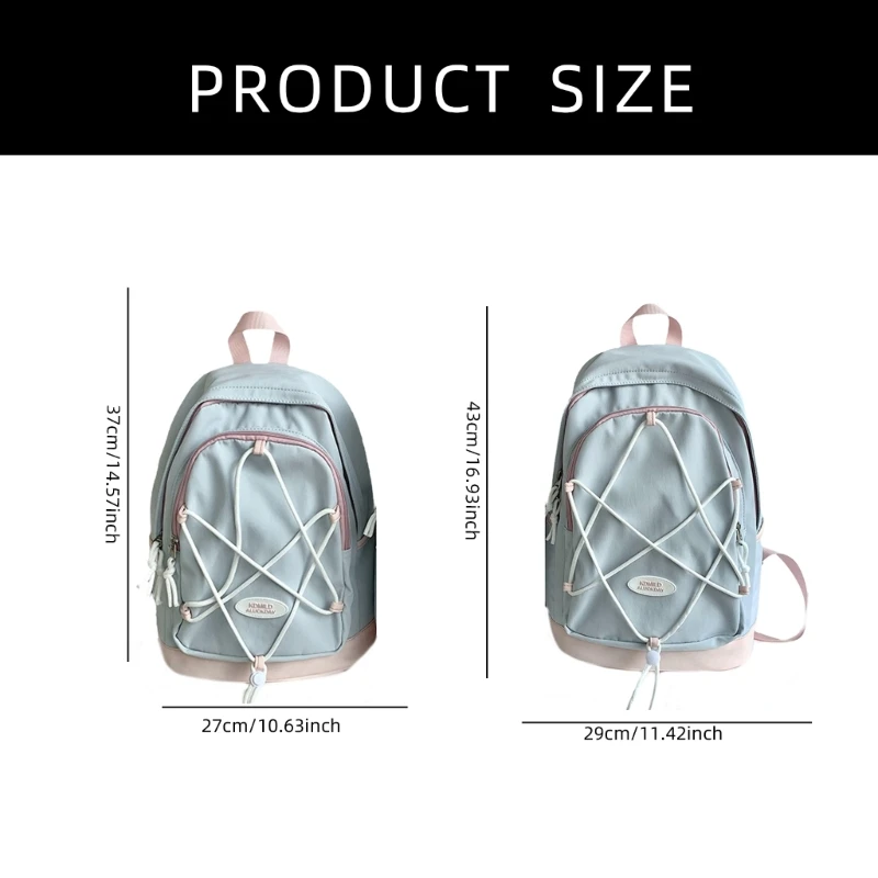 Mochila viaje funcional con compartimento para computadora portátil Mochila escolar con cordón elástico