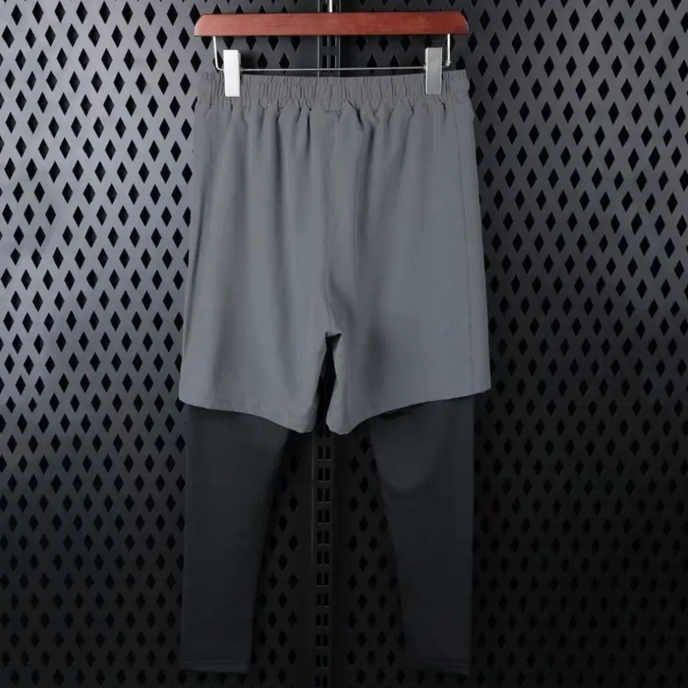 2 in 1 Basketball Tights Jogging Tights Sweat Wicking Sport Running Shorts Breathable Quick Dry Men Compression Sports Tights