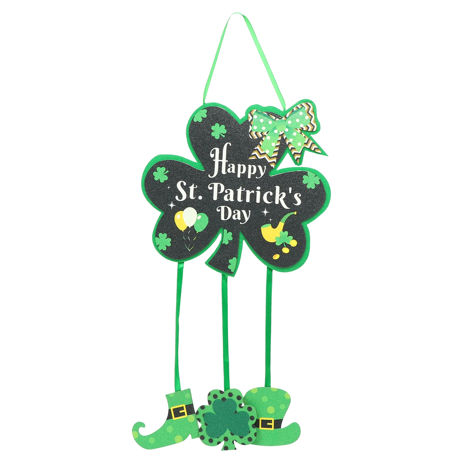 

Green Number Door Hanger Saint Patrick's Day Decoration Party Supplies Hanging Felt PU Material Home Theme Doorplate