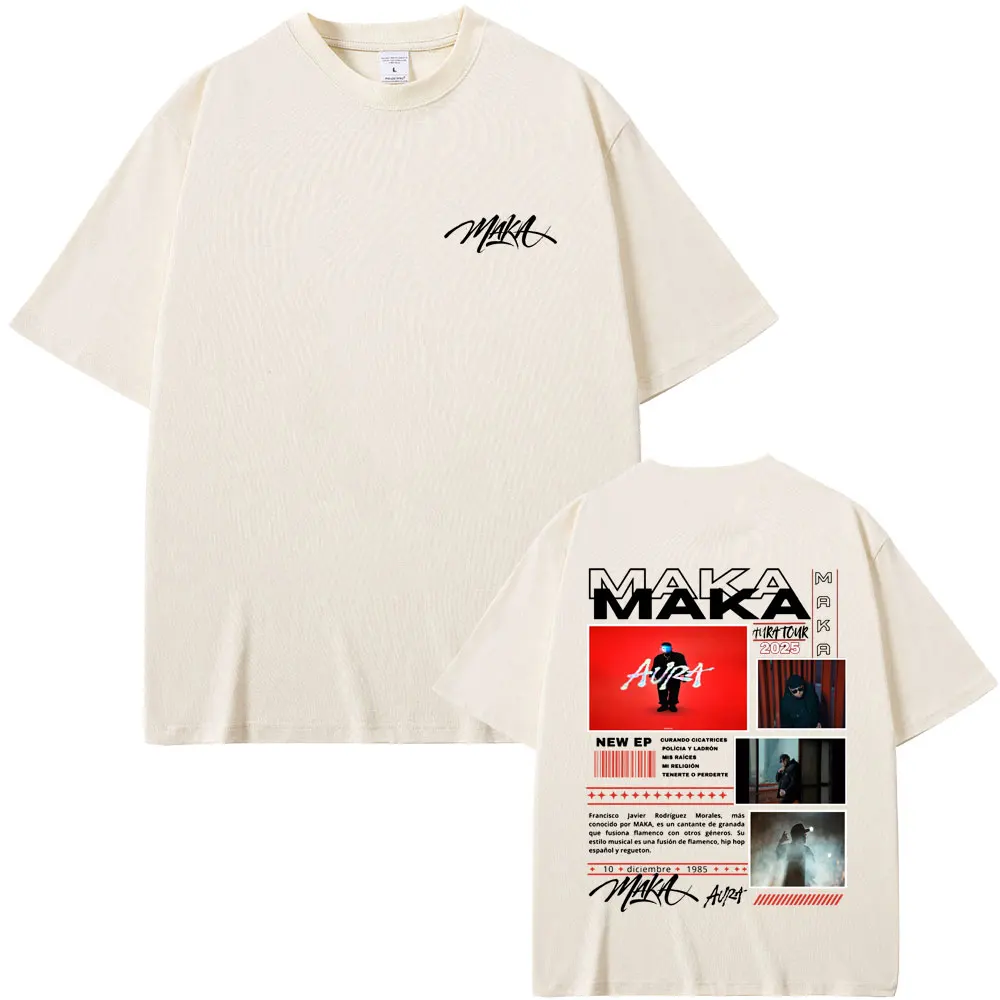 

Rapper Maka Aura Concert Tour 2025 T Shirt Men Women Fashion Hip Hop T-shirt Men's Casual Cotton Short Sleeve Tshirt Streetwear