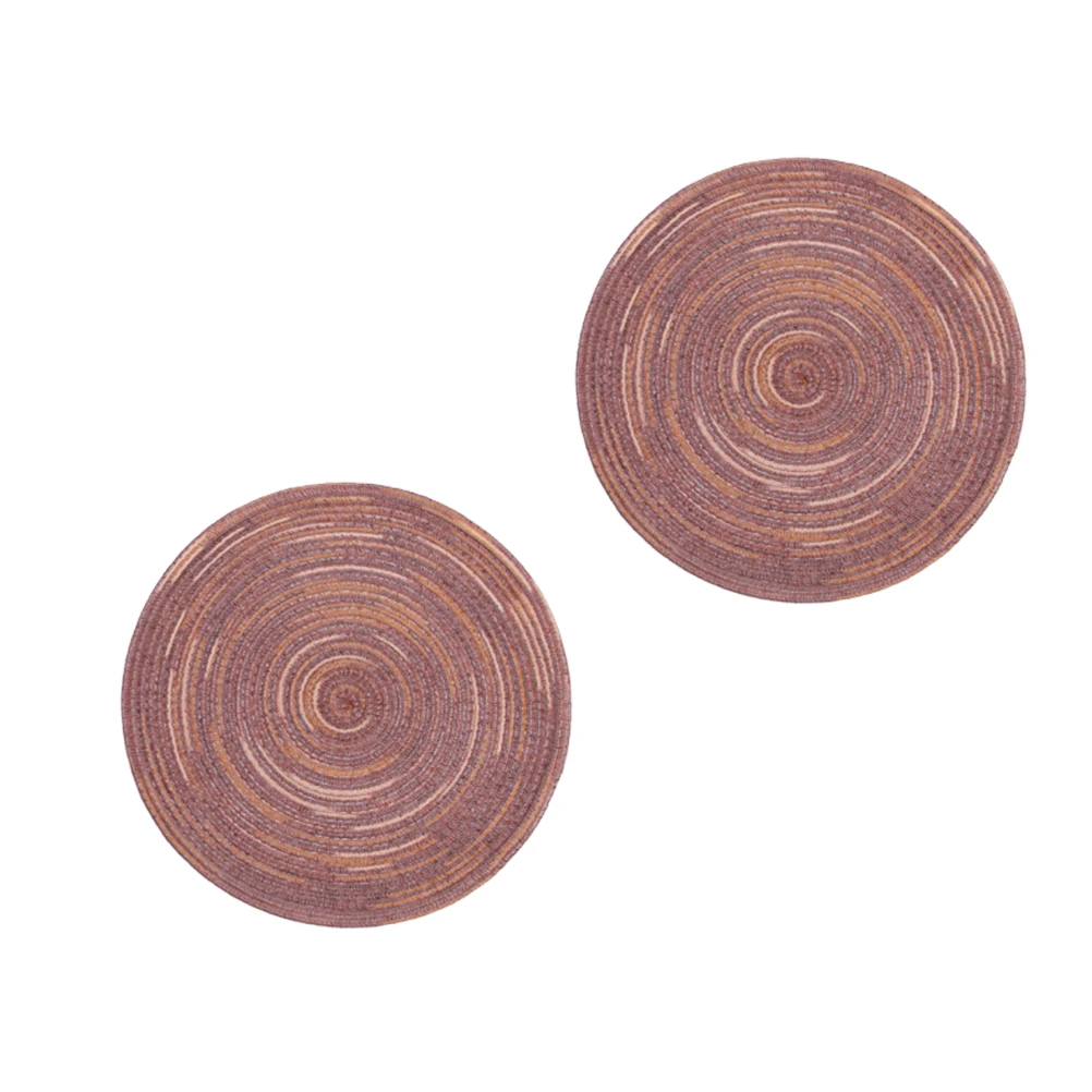 

2 Pcs Anti-scald Placemat Hand-woven Dinner Mats Cup Holder Coaster Heat Resistant Handmade
