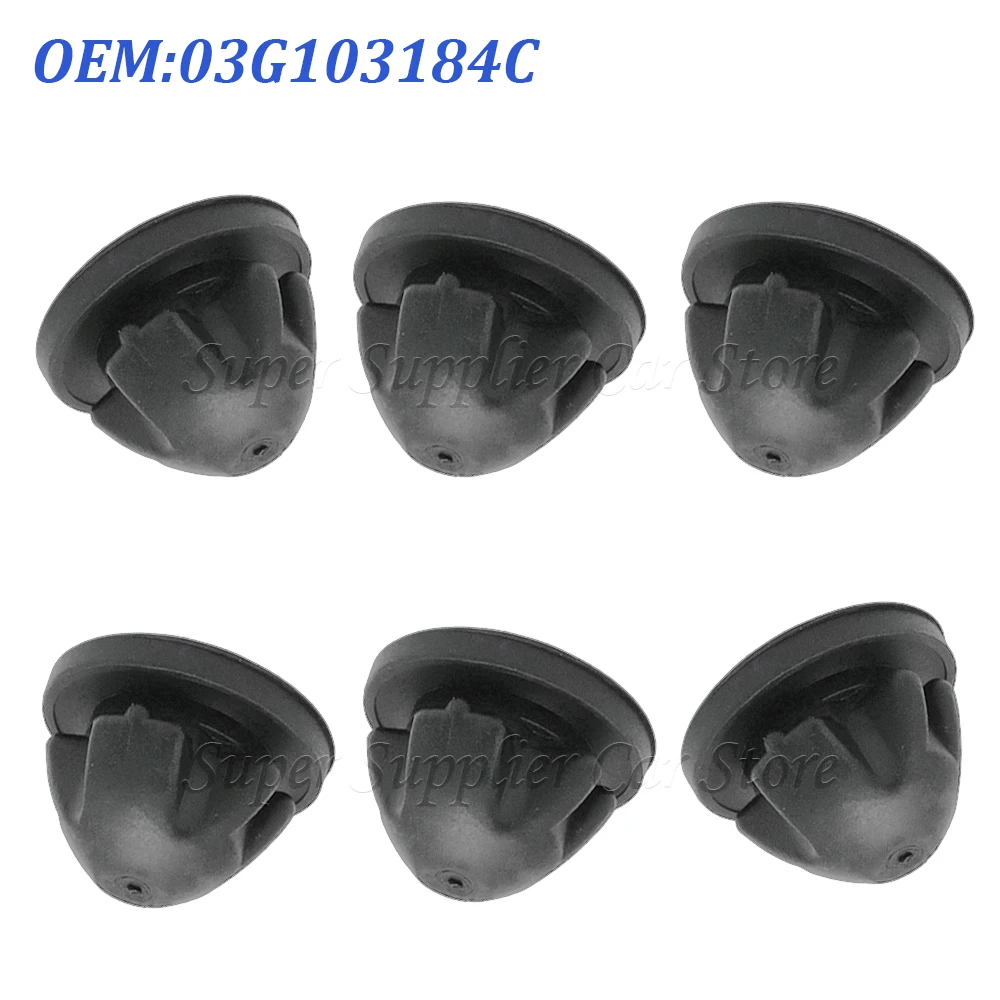 03G103184C For A3 8P1 2.0 1968 Ccm 6Pcs Car Engine Cover Grommet Rubber Trim Engine Top Cover Trim Rubber Mount Grommet