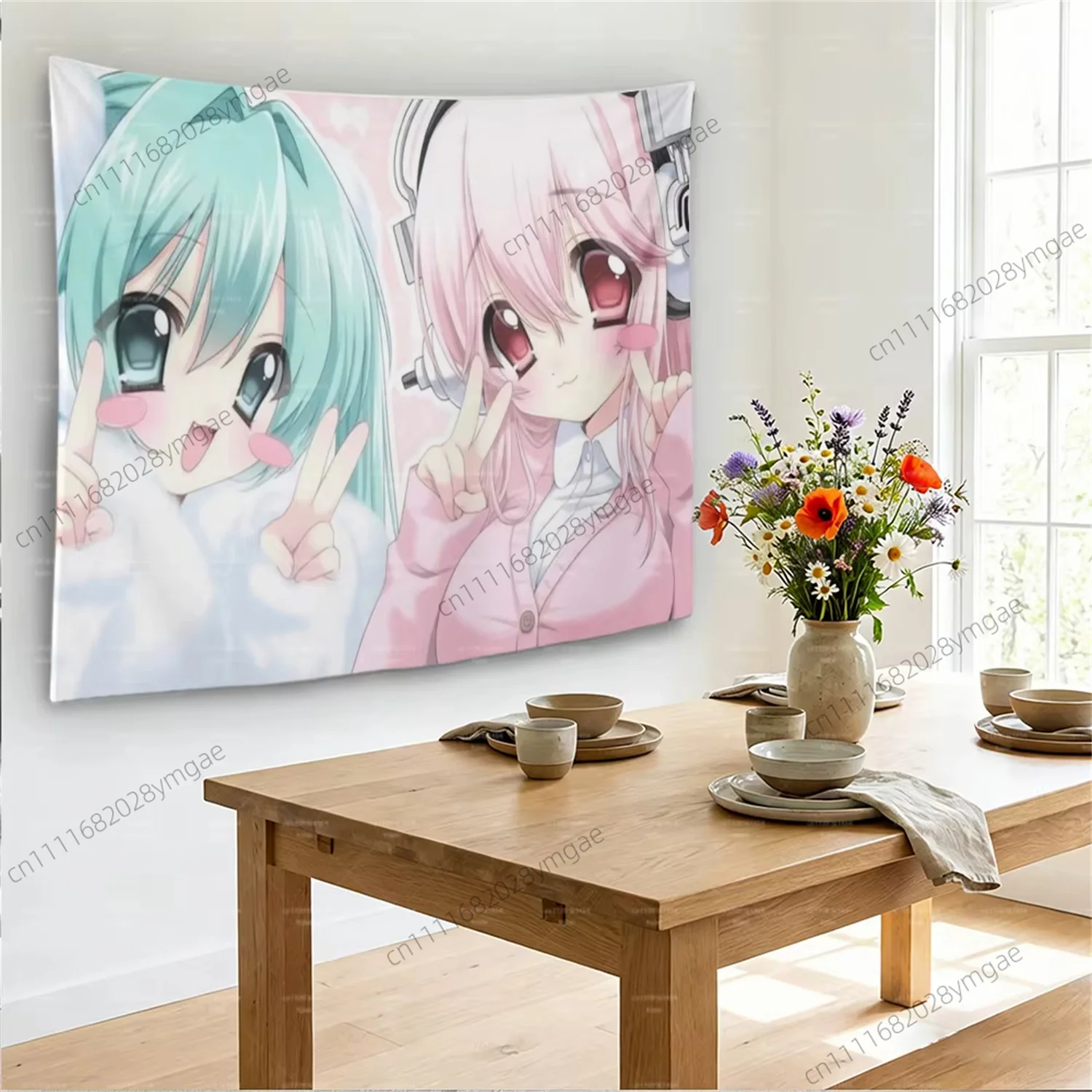 Ästhetische Niedliche Anime Super Sonico Wandteppich Cartoon Katzenmädchen Wandbehang für Schlafzimmer Wohnheim Kawaii Hintergrundtuch Fans Banner Geschenk – Detail 8