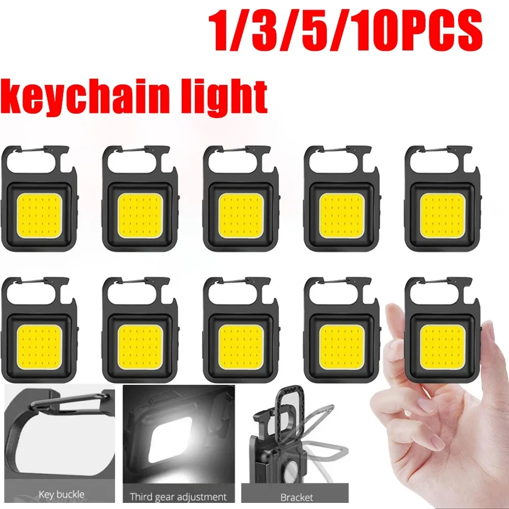 

Portable Mini Super Bright COB Keychain Light 4 Lighting Modes Forwork Light Flashlight Charging Lamp Camping Lights with Magnet