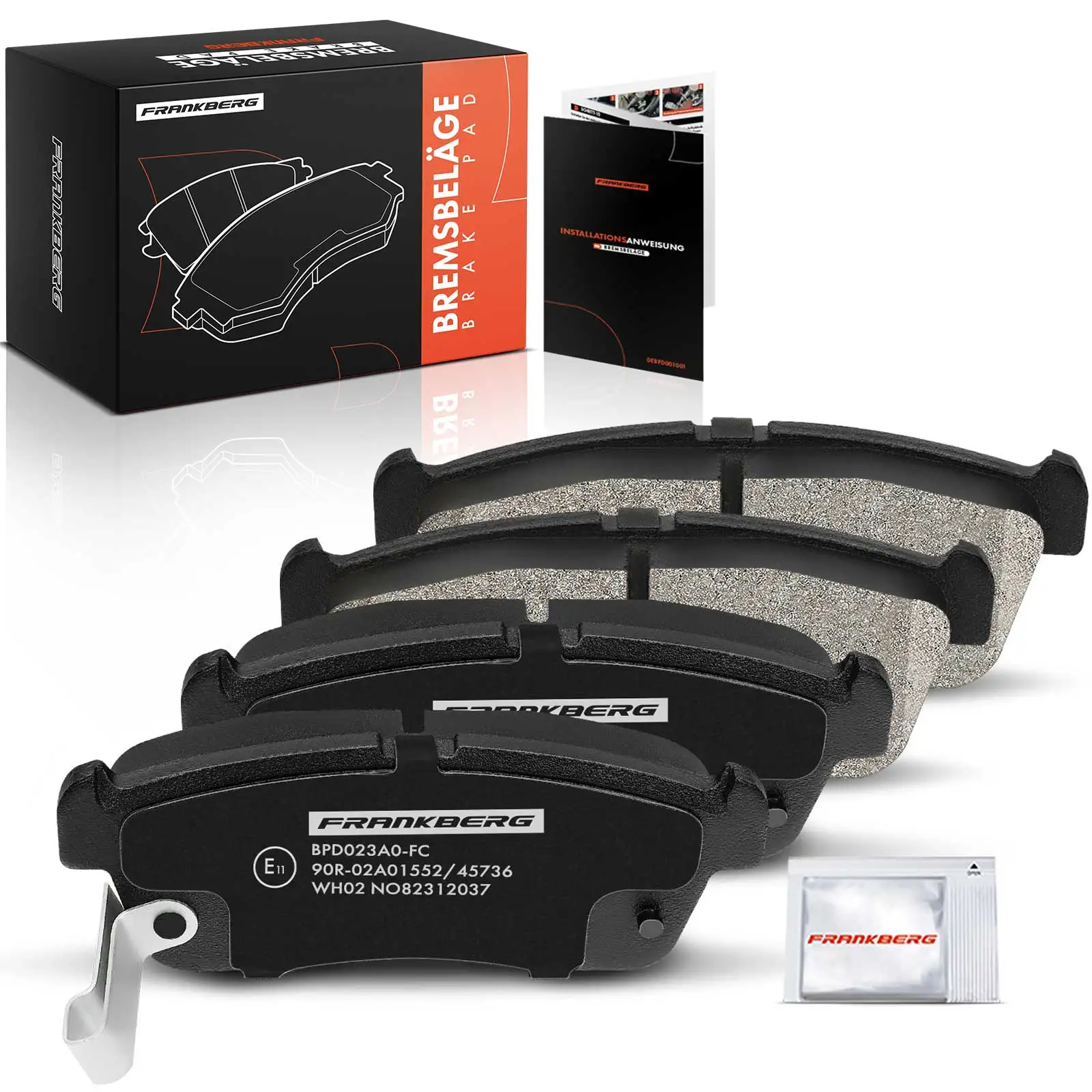 Frankberg 4x Remblokken Vooras voor Daihatsu Copen Cuore VI VII Sirion Trevis YRV Nissan Pixo Subaru Justy IV 55810M68K00