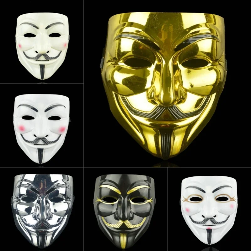 Movie Cosplay V for Vendetta Hacker Mask Anonymous Guy Fawkes Halloween Christmas Party Gift for Adult Kids Film Theme Mask