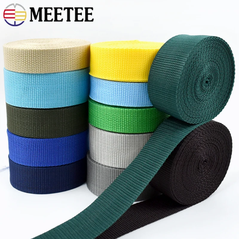 

Meetee 2Meters 20-50mm PP Nylon Webbing Strap for Bag By The Meter Safety Belt Ribbon Band Sewing Bias Tape Backpack Accessories