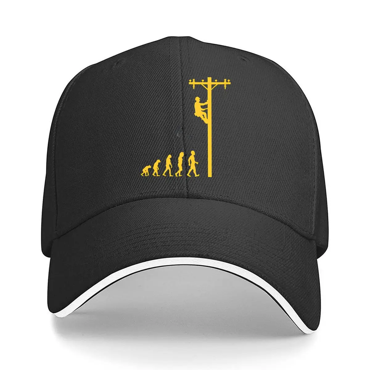 Electrician Evolution Silhouette Pole Sandwich Baseball Cap Outdoor Workouts Sun Hat