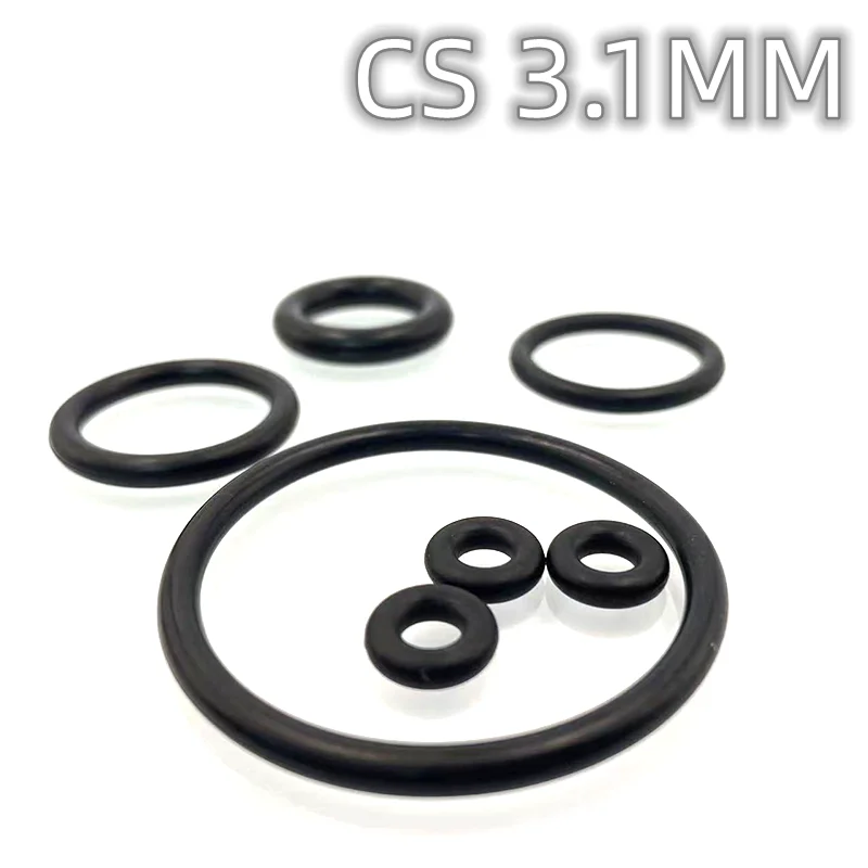 Custom EPDM 70 O-Rings, 3.1mm Cross-Section, Gasket Cushion, Weather, Ozone, UV, Chemical, Acid & Alkali Resistant, Black