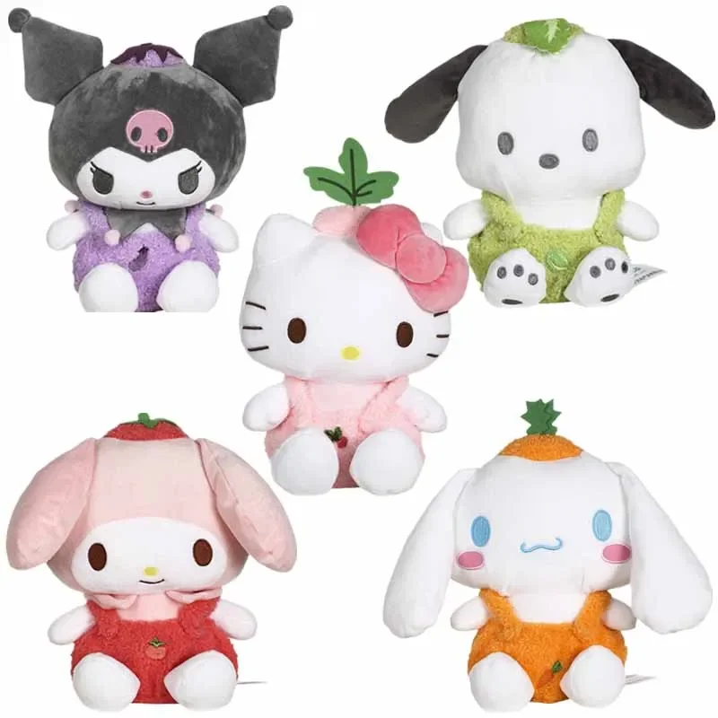 Sanrioed Kt Cat My Melody Kuromi Cinnamoroll Pochacco Vegetables Series Plushie Doll Anime Cartoon Cute Plush Appease Toys Gift