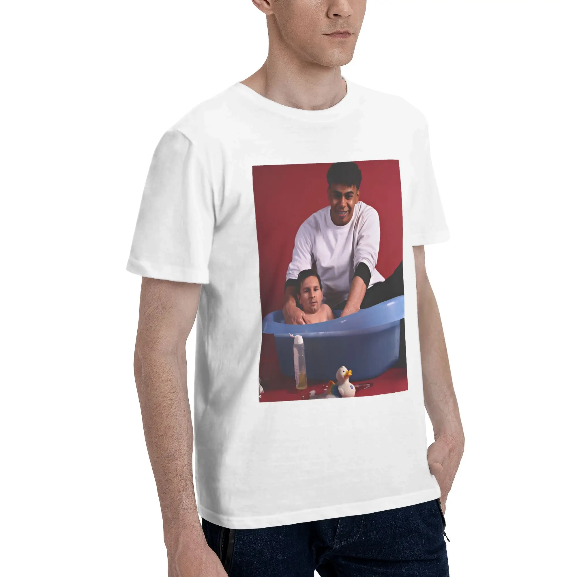 Fashion Messies & Yamals Take a Bath T Shirt for Men Women  Pure Cotton T-shirts Short Sleeve Tops