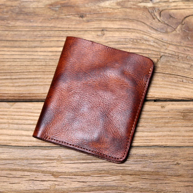 NZPJ männer Leder Brieftasche Retro Top Schicht Rindsleder Brieftasche Vertikale Dokument Clip Kurze Jugend frauen Ultra-dünne geldbörse Tasche – Detail 7