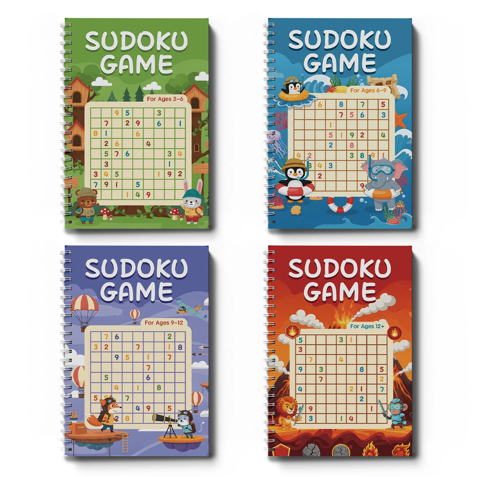 Kids Early Education Sudoku Puzzle Book, Brain Teaser Logic Game Workbook, Number Reasoning Training Book for Toddlers