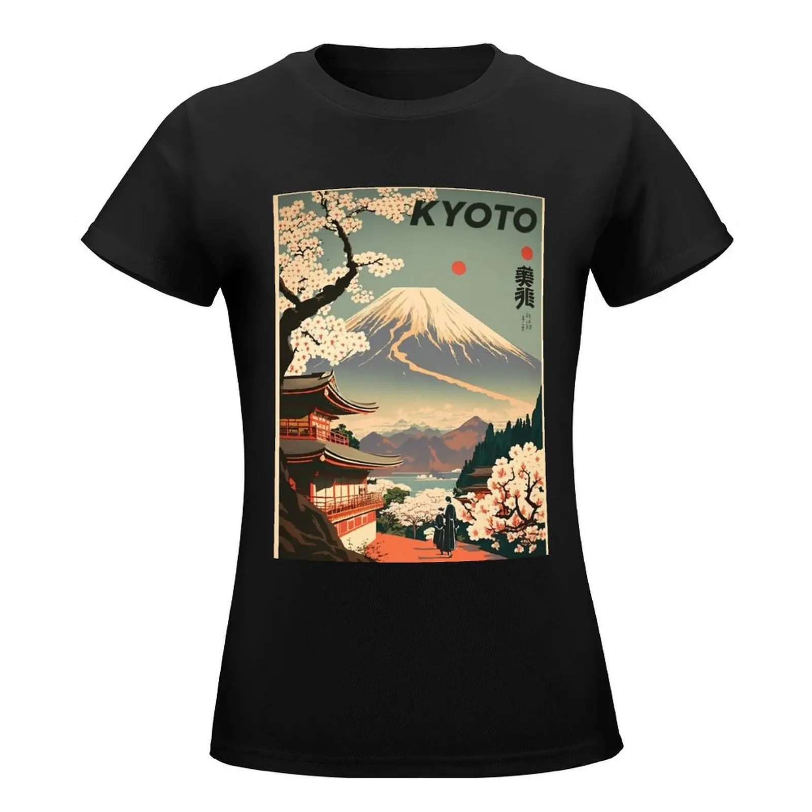 Kyoto Japan Vintage Travel Art Poster T-Shirt plus sizes quick-drying customizeds t-shirts for Women loose fit