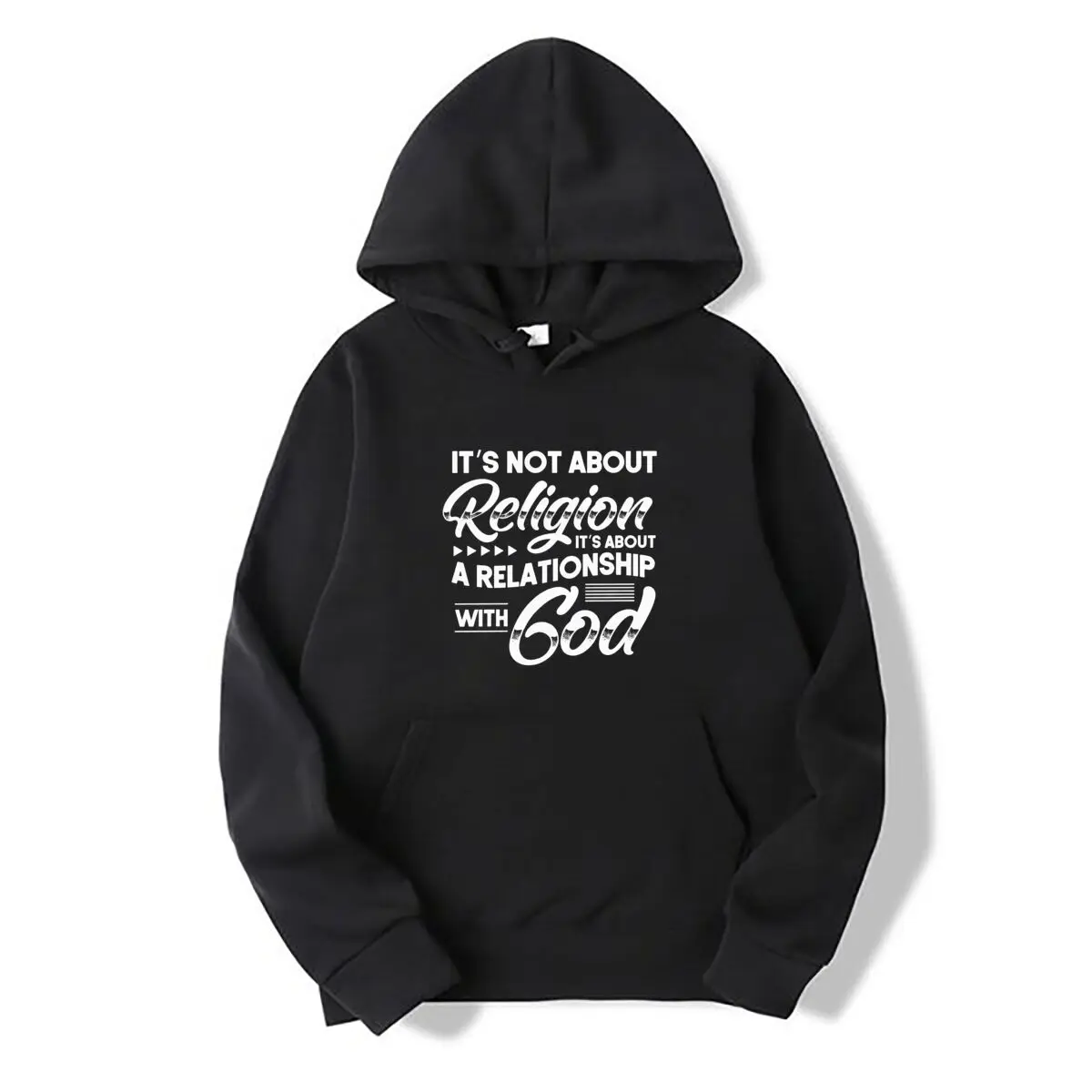 Its Not About Religion Its About A Relationship With God Autumn and winter new men's and women's hooded sweatshirts